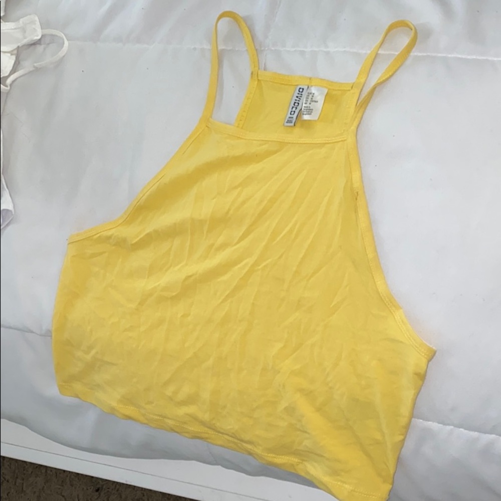 H&M Yellow Halter Crop Top
